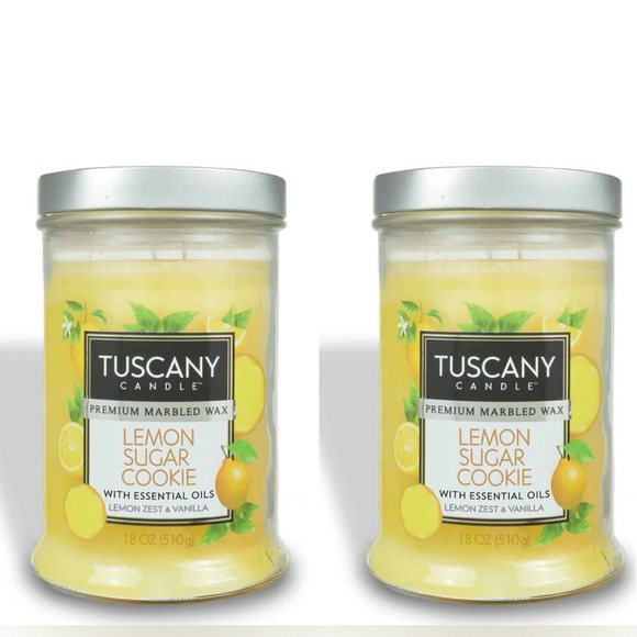 Tuscany Candle Lemon Sugar Cookie Scented Jar Candle, 18 oz Set of 2 - Picture 1 of 6